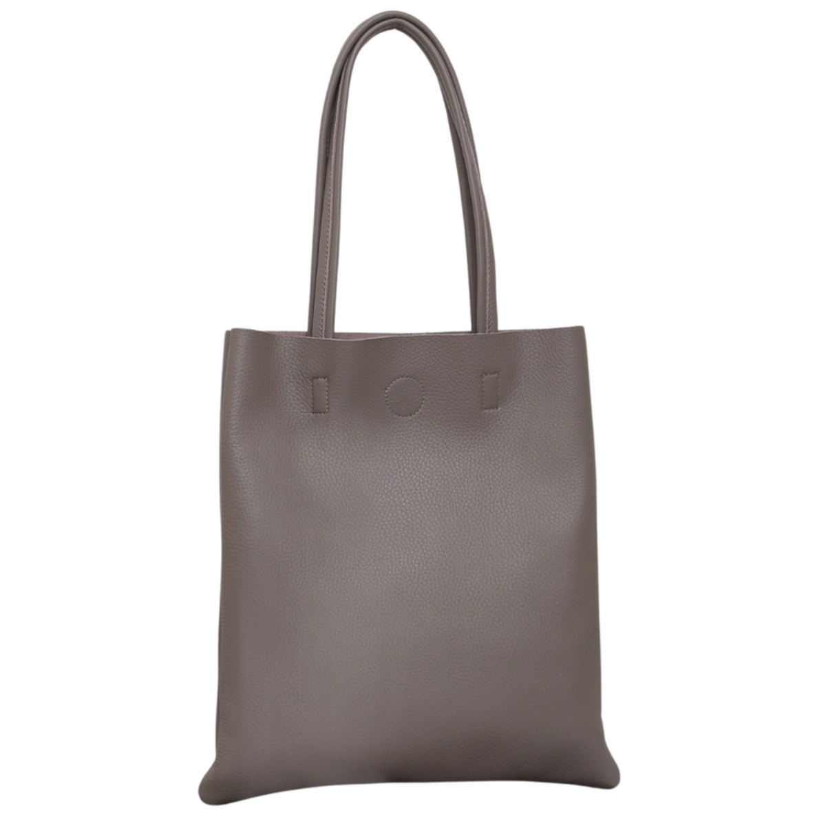 Minimalist Genuine Leather Tote Bag for Everyday Use - GREY image