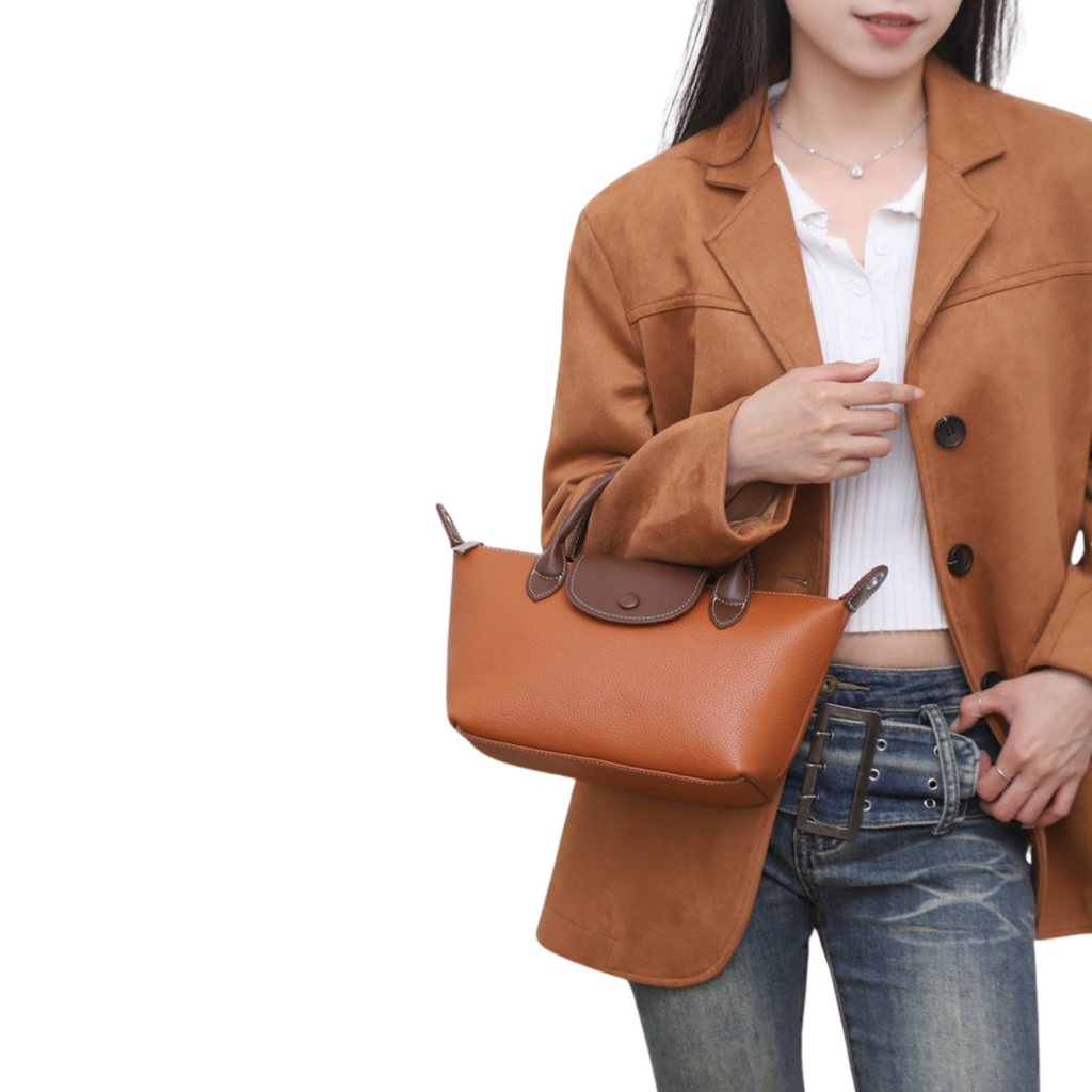 Top Handle Detachable Strap Genuine Leather Shoulder Bag image 4