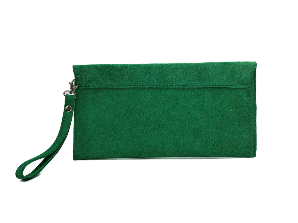 Genuine Italian Suede Envelope Style Cluth Bag Purse Flat Messenger Handbag image 1