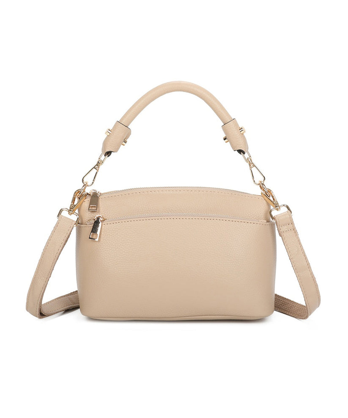Elegant Gold Accents Genuine Leather Shoulder Bag image 0