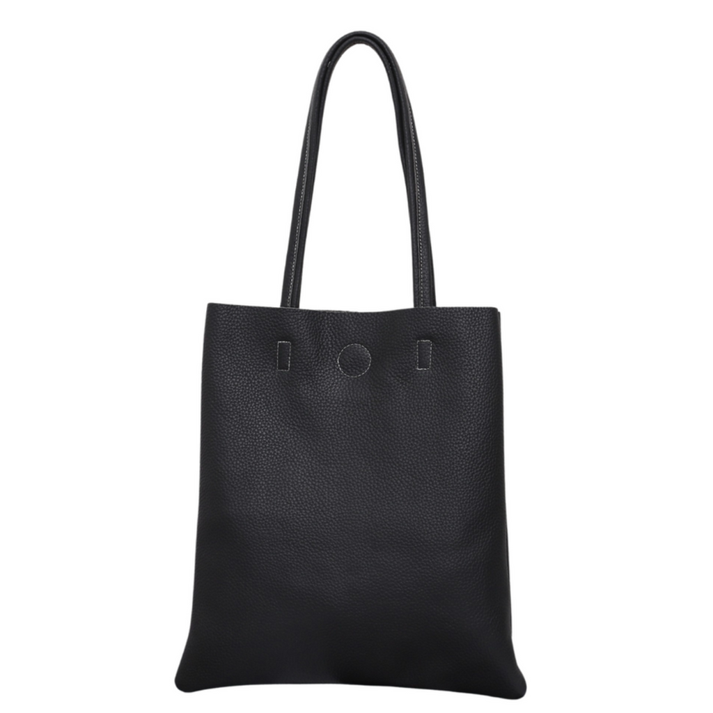 Minimalist Genuine Leather Tote Bag for Everyday Use image 0