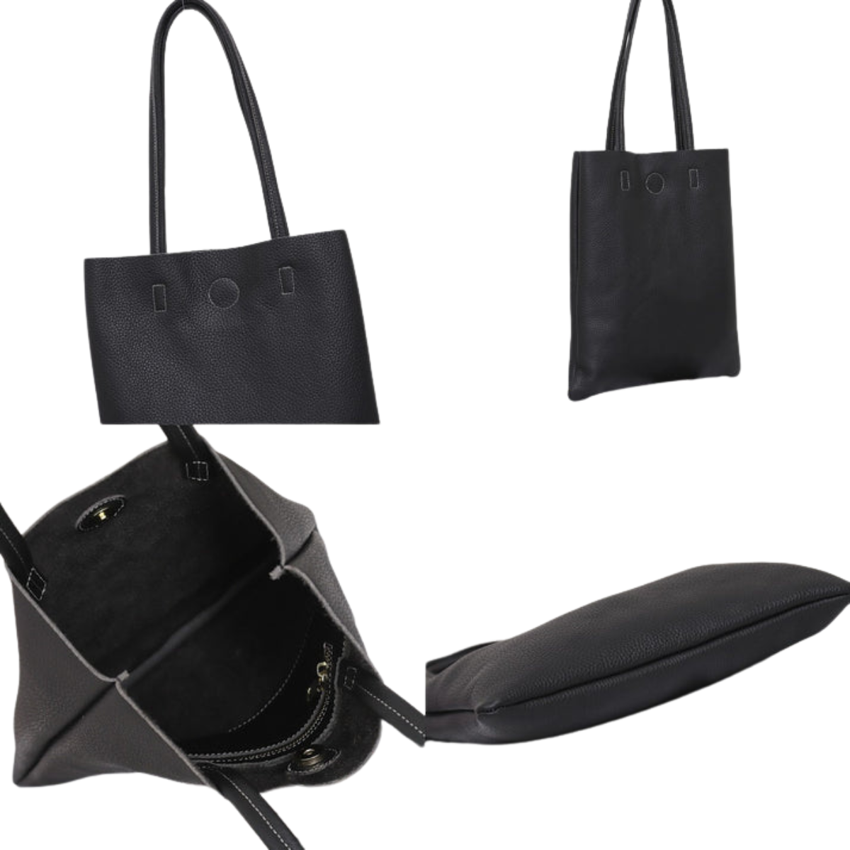 Minimalist Genuine Leather Tote Bag for Everyday Use image 2