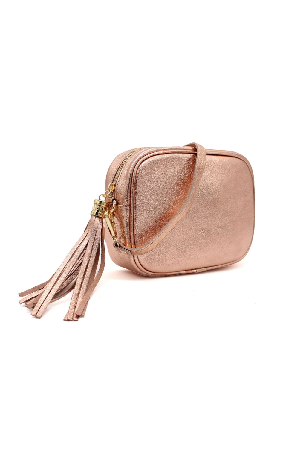 Italian Genuine Leather Crossbody Bag with Tassel Zipper image 5