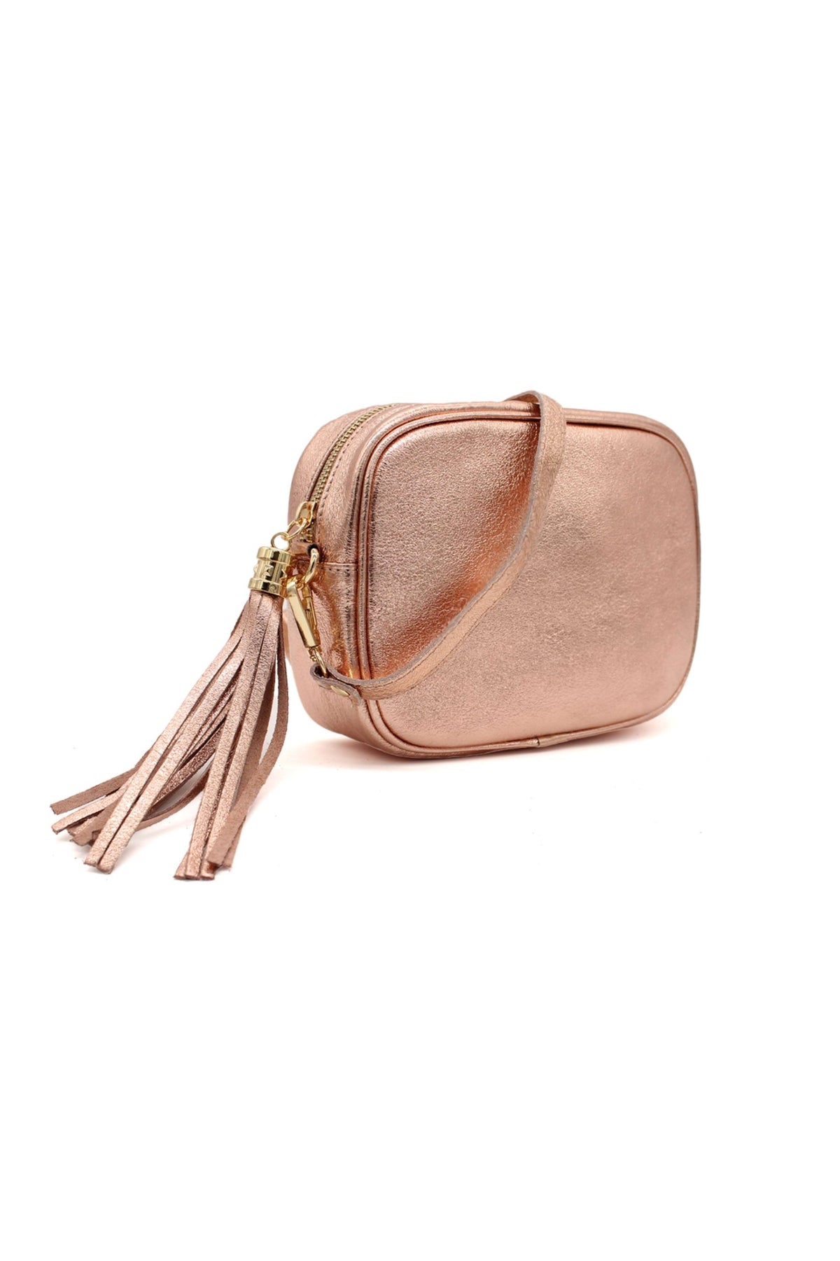Italian Genuine Leather Crossbody Bag with Tassel Zipper image 5
