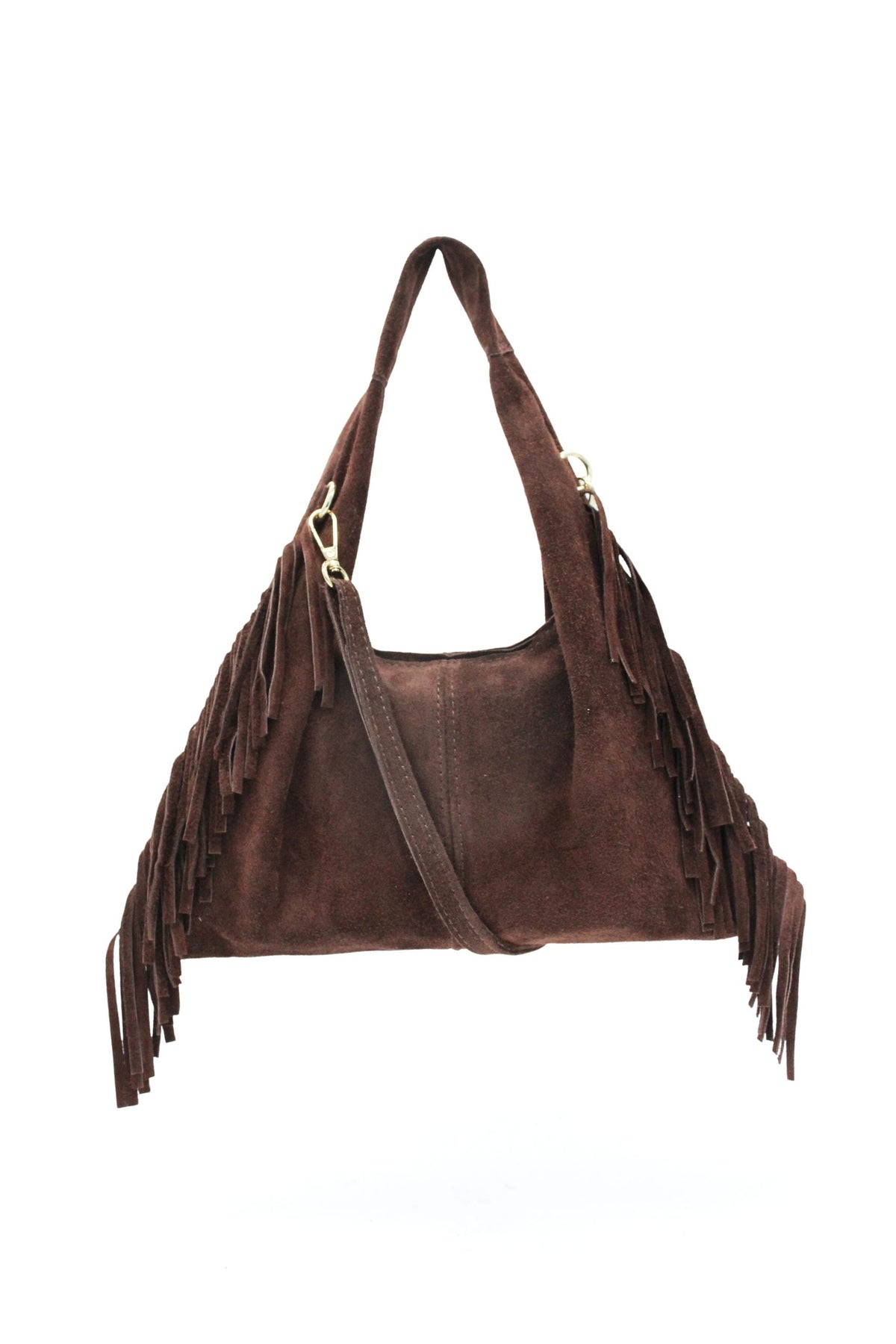 Italian Genuine Suede Fringe Crossbody Shoulder Bag image 9