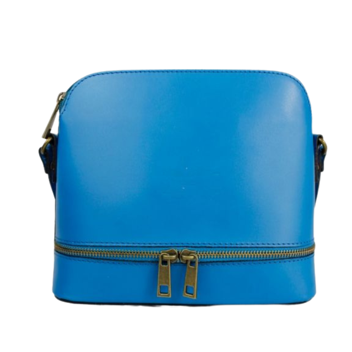 Stylish Zipper Detail Genuine Leather Crossbody Bag - ROYAL BLUE image
