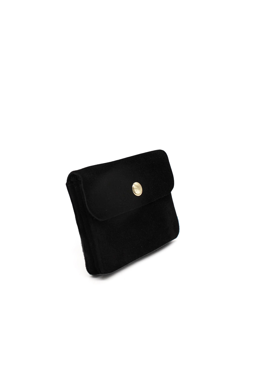 Compact Snap Button Slim Fit Italian Genuine Suede Purse image 2