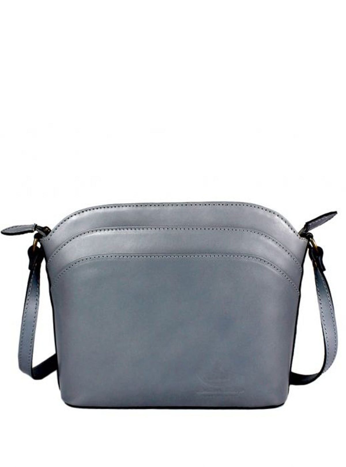 Sleek Design Compact Genuine Leather Shoulder Bag - LIGHT GREY image