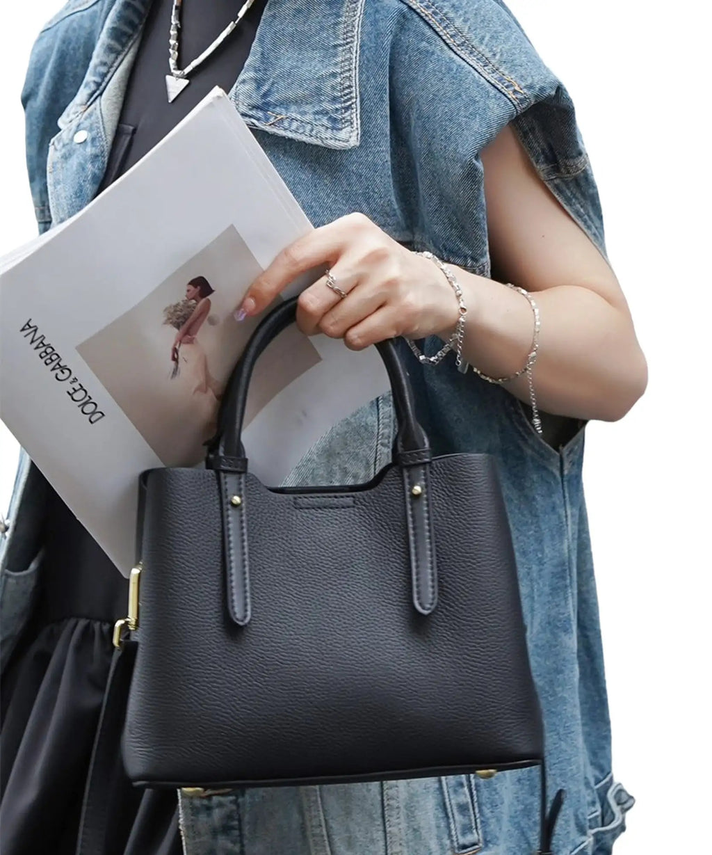 Top Designer Genuine Leather Tote Satchel Handbag image 2