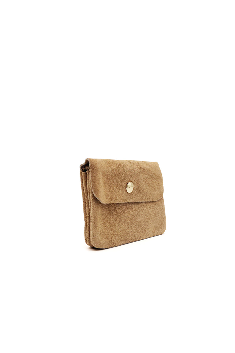 Compact Snap Button Slim Fit Italian Genuine Suede Purse image 24