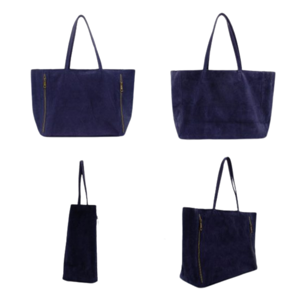 Italian Real Suede Large Handle Slouch Tote Shoulder Bag image 4
