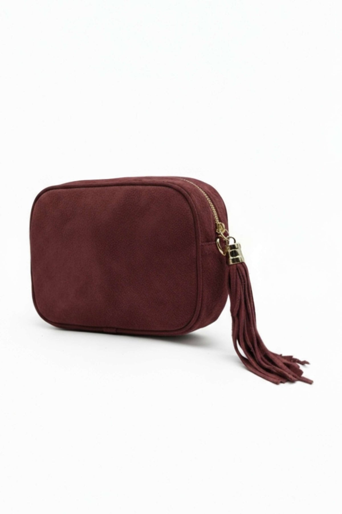 Genuine Italian Suede Leather Crossbody Bag with Tassel Zip image 3