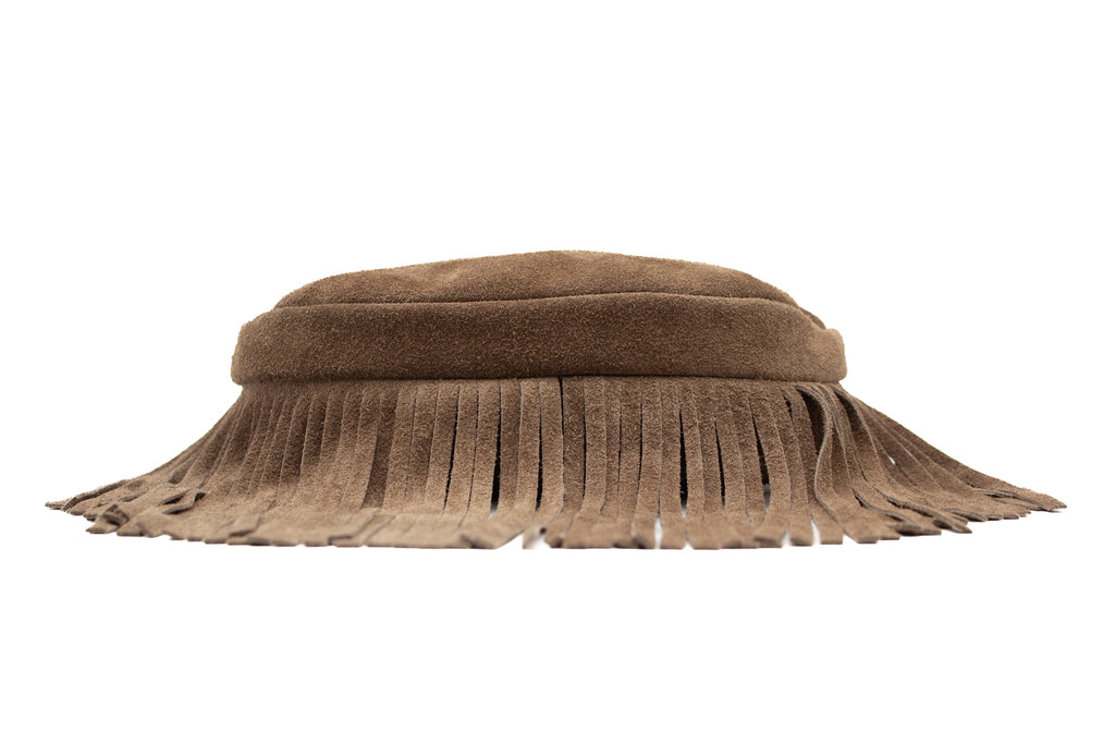 Small Genuine Italian Suede Fringed Crossbody Shoulder Bag image 3