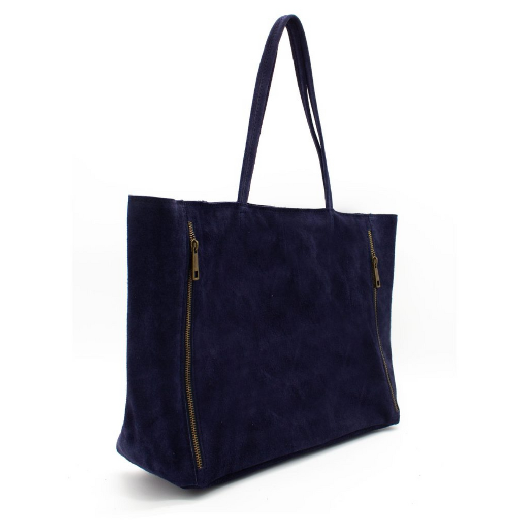 Italian Real Suede Large Handle Slouch Tote Shoulder Bag image 2