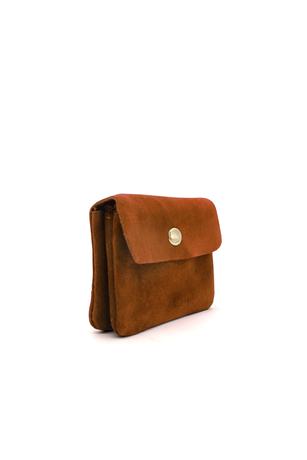 Compact Snap Button Slim Fit Italian Genuine Suede Purse image 22