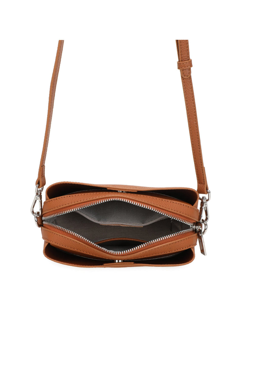 Real Leather Compact Crossbody Wide Strap Shoulder Bag image 6