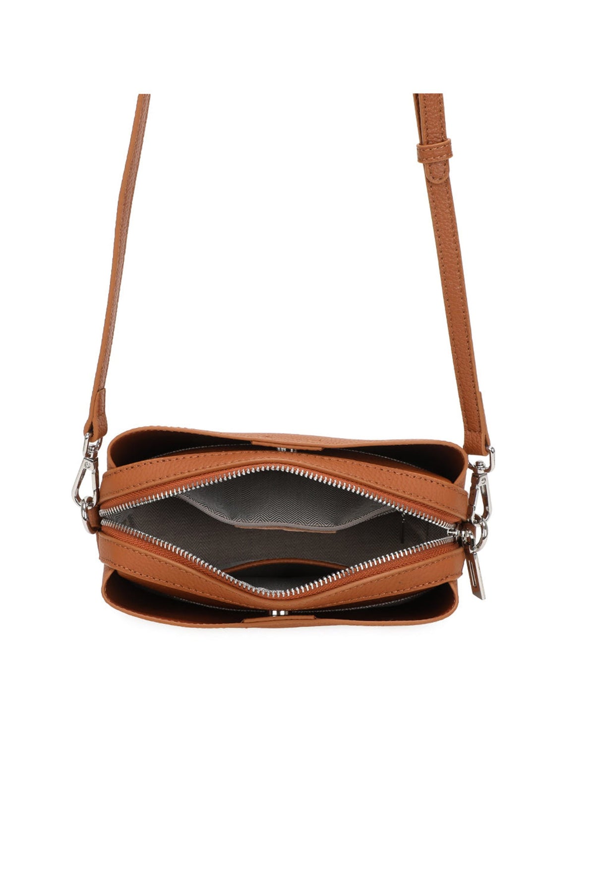 Real Leather Compact Crossbody Wide Strap Shoulder Bag image 6