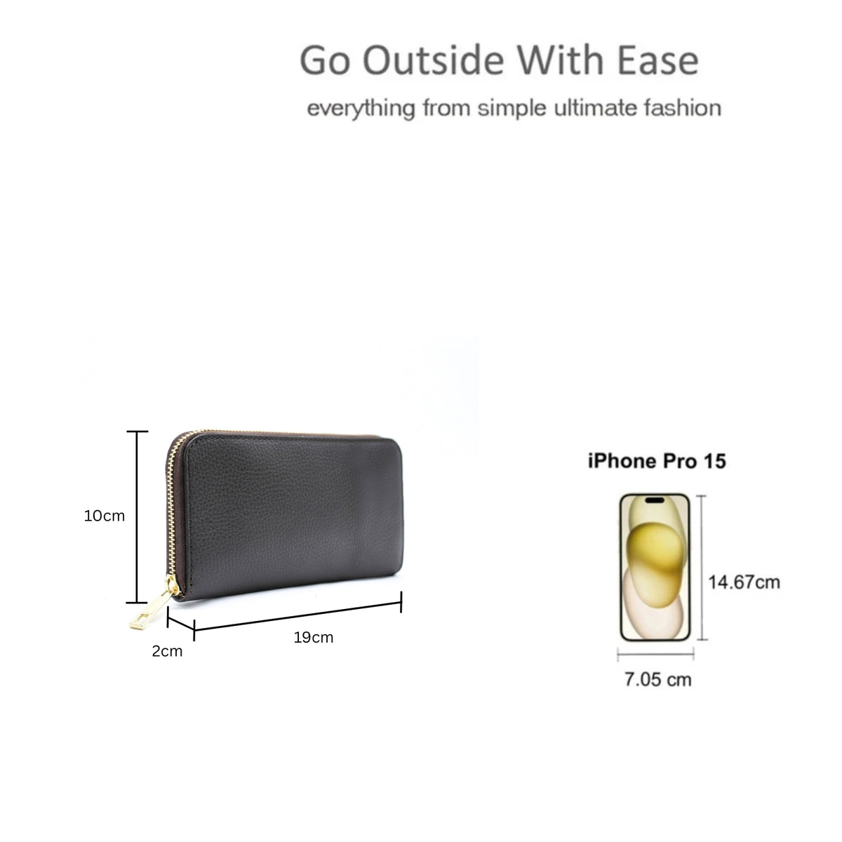 Italian Genuine Leather Zip-Around Long Wallet for Women image 1