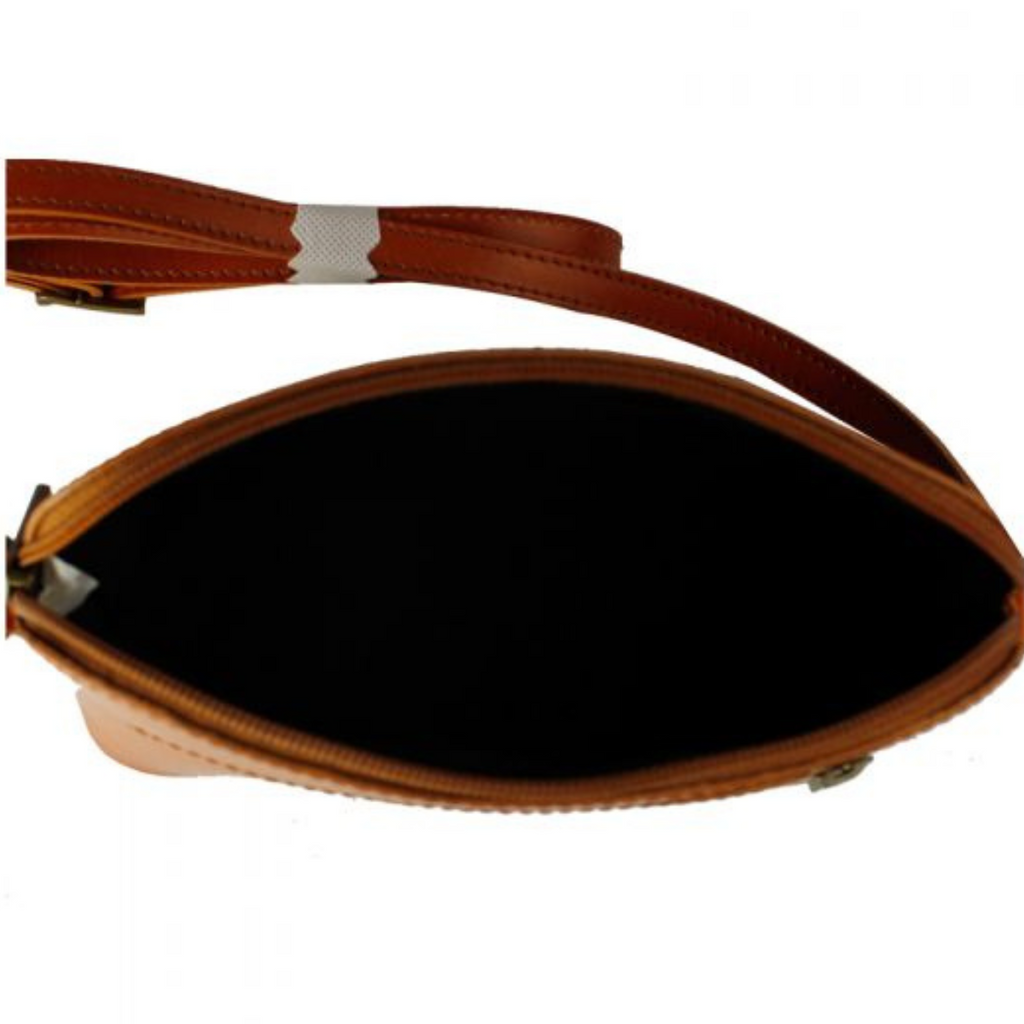 Stylish Zipper Detail Genuine Leather Crossbody Bag image 2