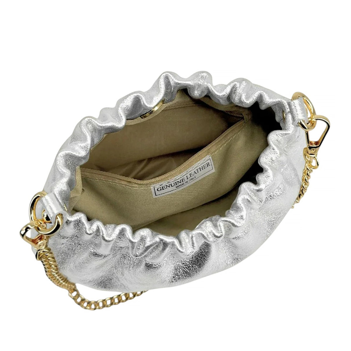 Elegant Genuine Italian Grained Leather Pouch Clutch Bag image 2