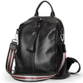 Multi-Strap Design Genuine Leather Convertible Backpack image 0