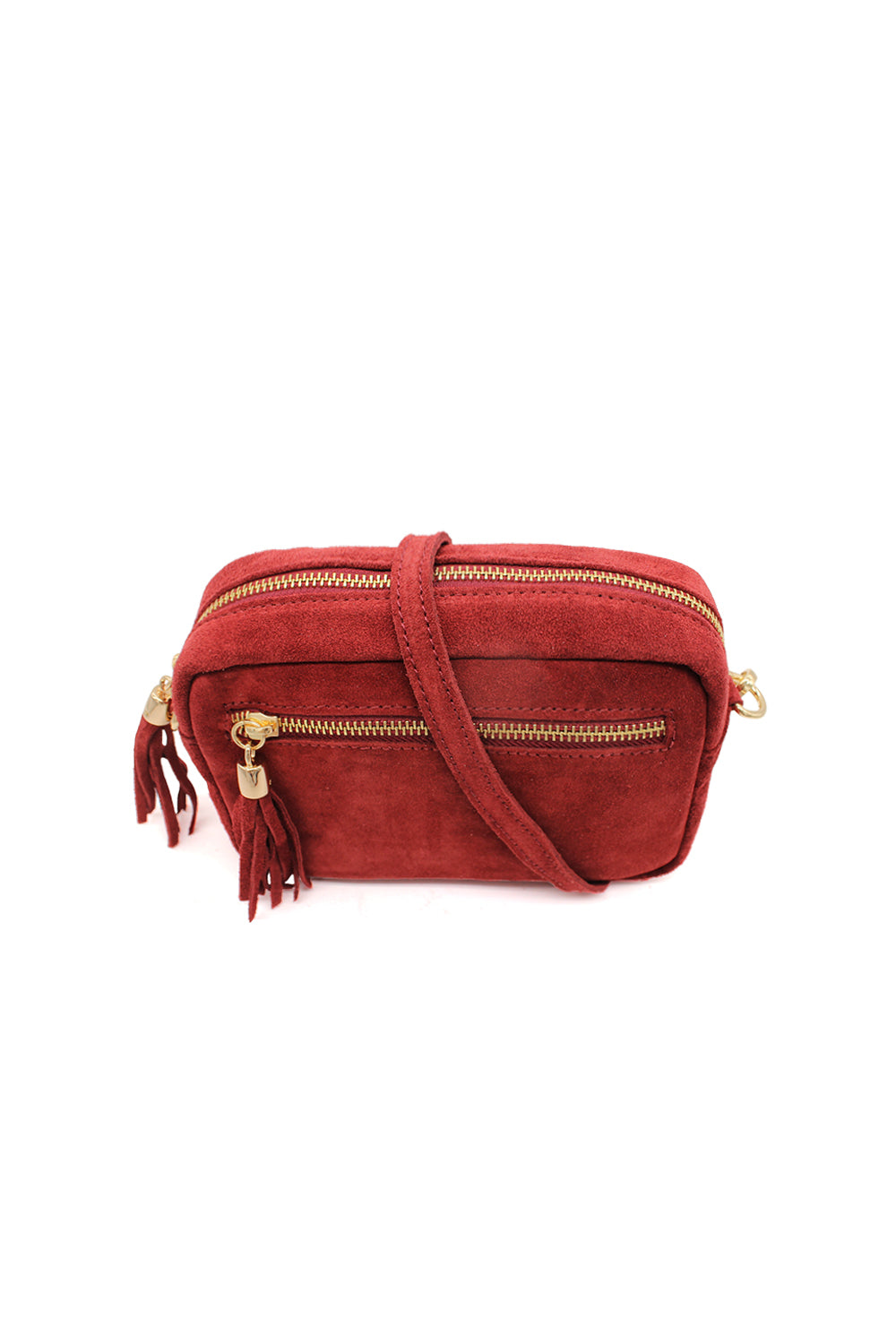 Casual Italian Genuine Suede Crossbody Bag with Tassel Zipper Closure image 4
