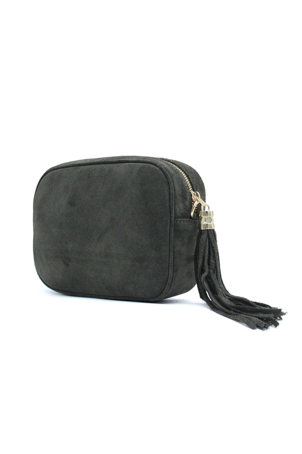 Genuine Italian Suede Leather Crossbody Bag with Tassel Zip image 18