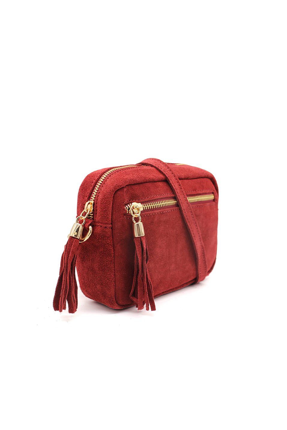 Casual Italian Genuine Suede Crossbody Bag with Tassel Zipper Closure image 2