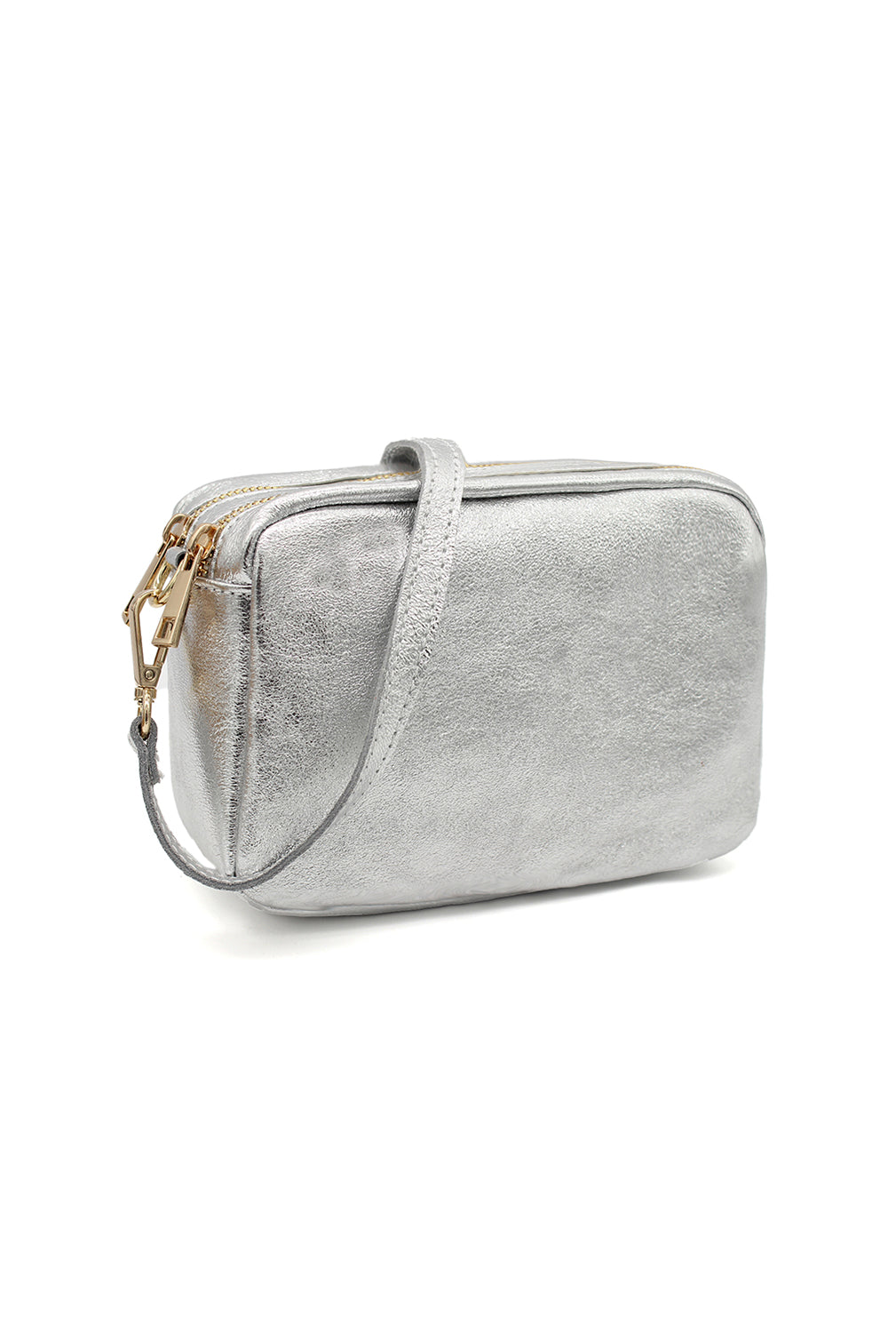 Italian Genuine Leather Crossbody Bag with Double Zipper Compartments image 8