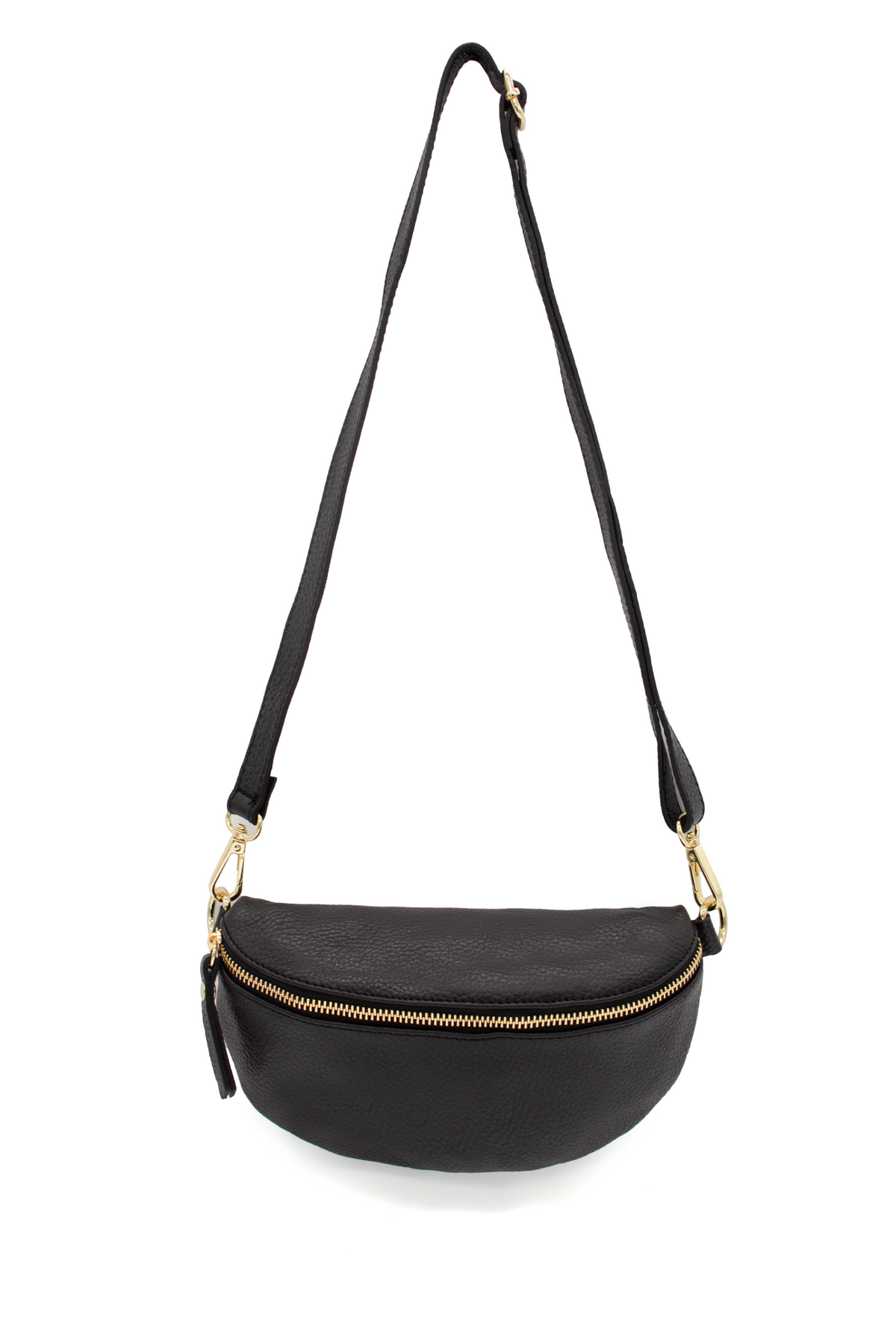 Minimalist Genuine Leather Sling Crossbody Bag with Zippered Closure image 5