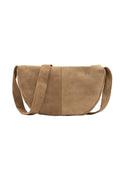 Italian Fashion Suede Leather Shopper Tote Shoulder Bag - BEIGE image
