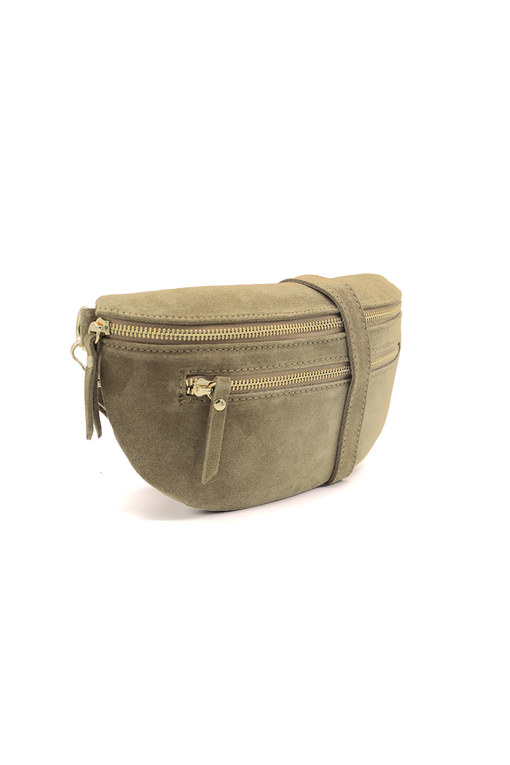 Genuine Italian Suede Sling Crossbody Bag with Dual Zipper Compartments image 14