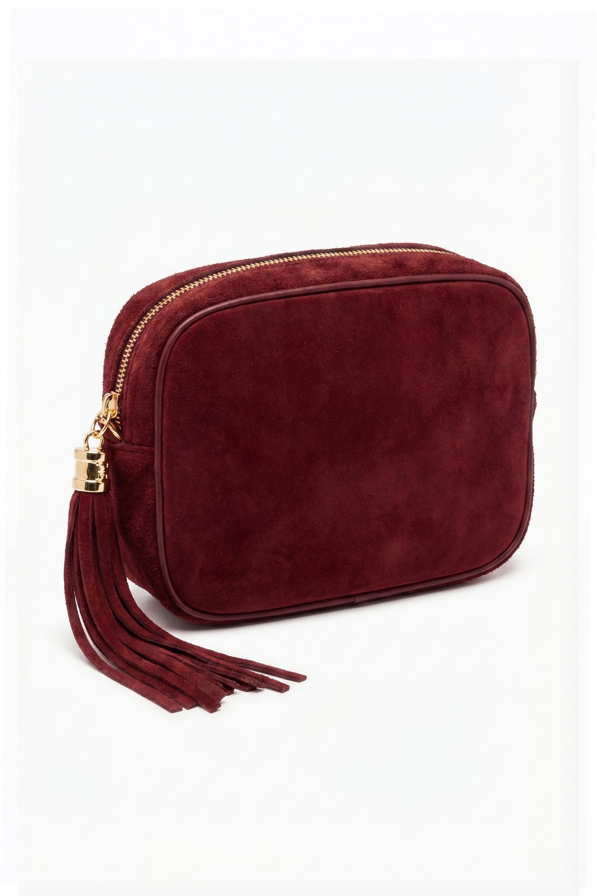 Italian Genuine Suede Crossbody Bag with Horsebit Detail image 4