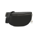 Italian Real Leather Bum Bag Style Crossbody Bag - BLACK image