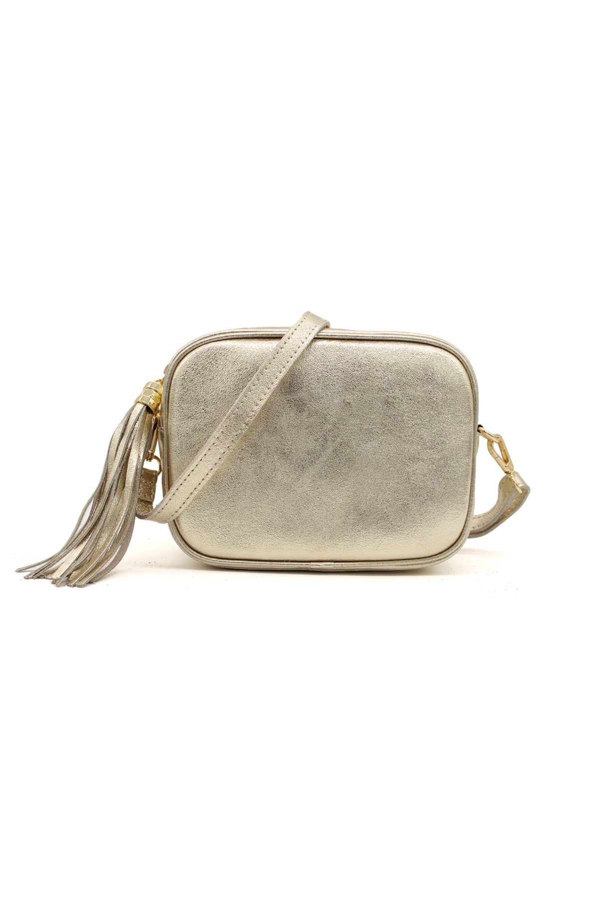 Italian Genuine Leather Crossbody Bag with Tassel Zipper image 6