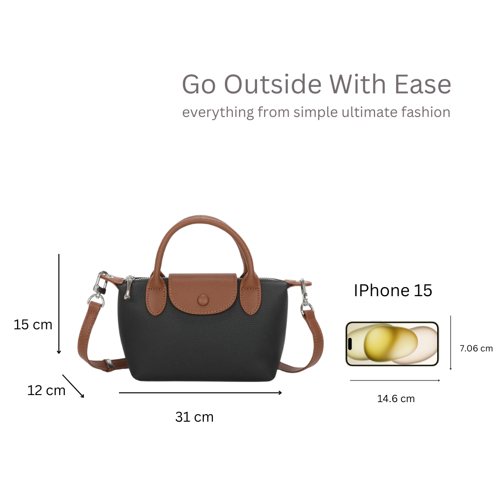 Top Handle Detachable Strap Genuine Leather Shoulder Bag image 1