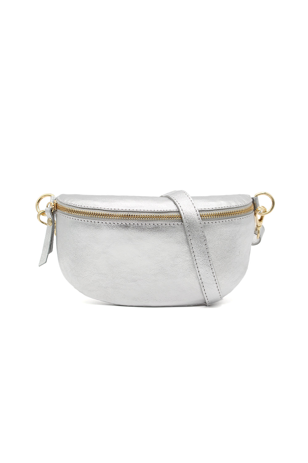 Minimalist Genuine Leather Sling Crossbody Bag with Zippered Closure image 9