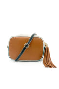 Italian Leather Colorblock Crossbody Camera Bag with Tassel image 9