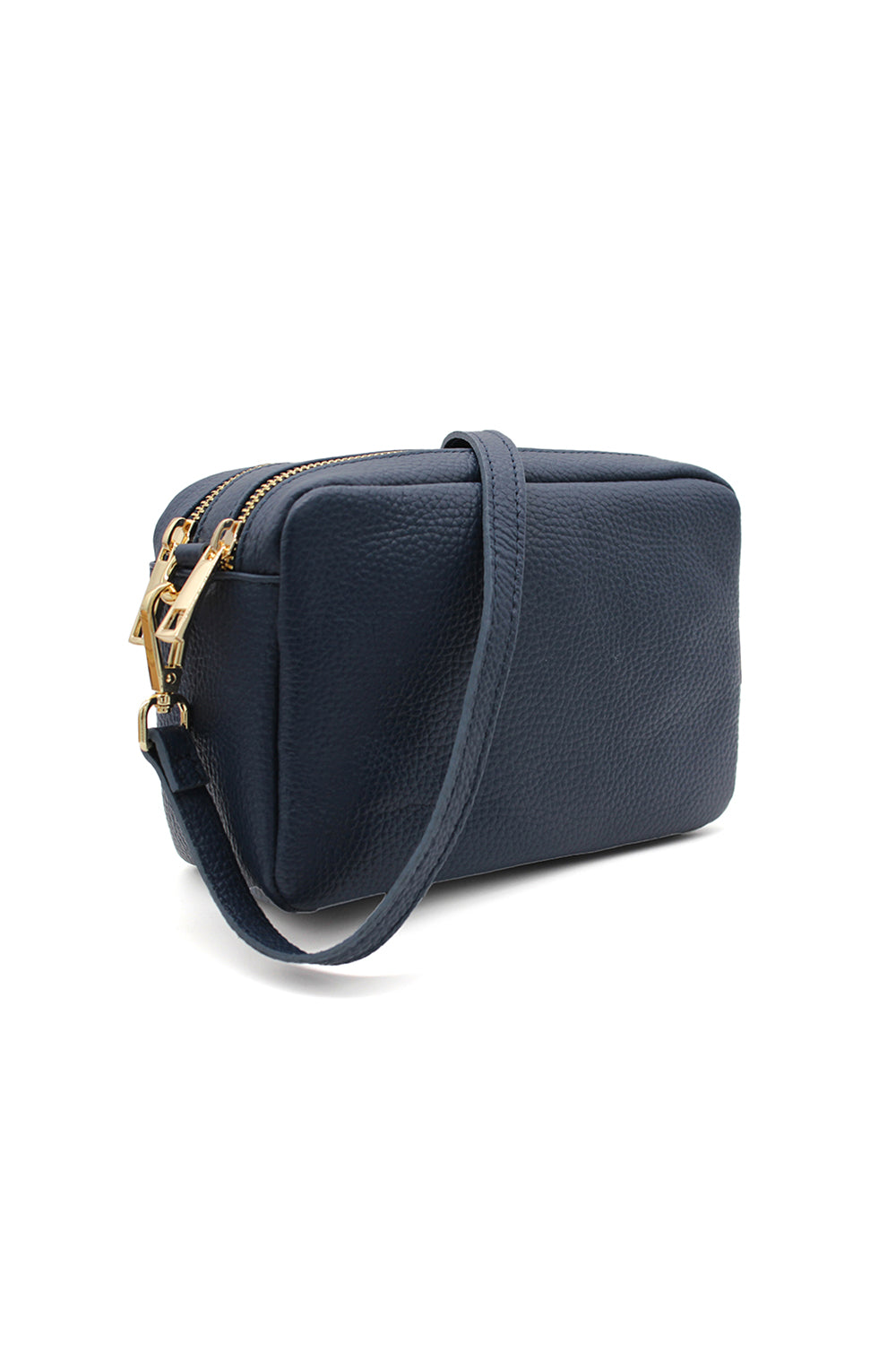 Italian Genuine Leather Crossbody Bag with Double Zipper Compartments image 6