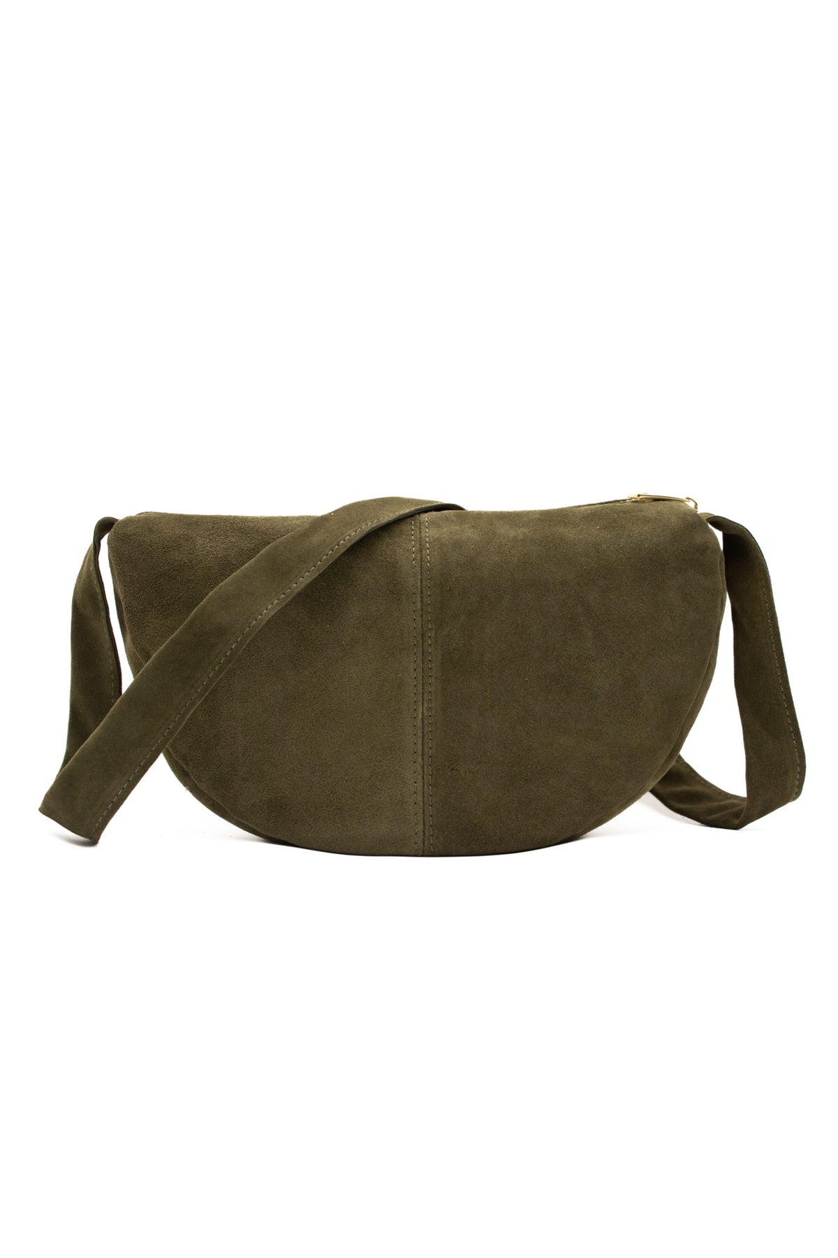 Italian Fashion Suede Leather Shopper Tote Shoulder Bag - DARK GREEN image