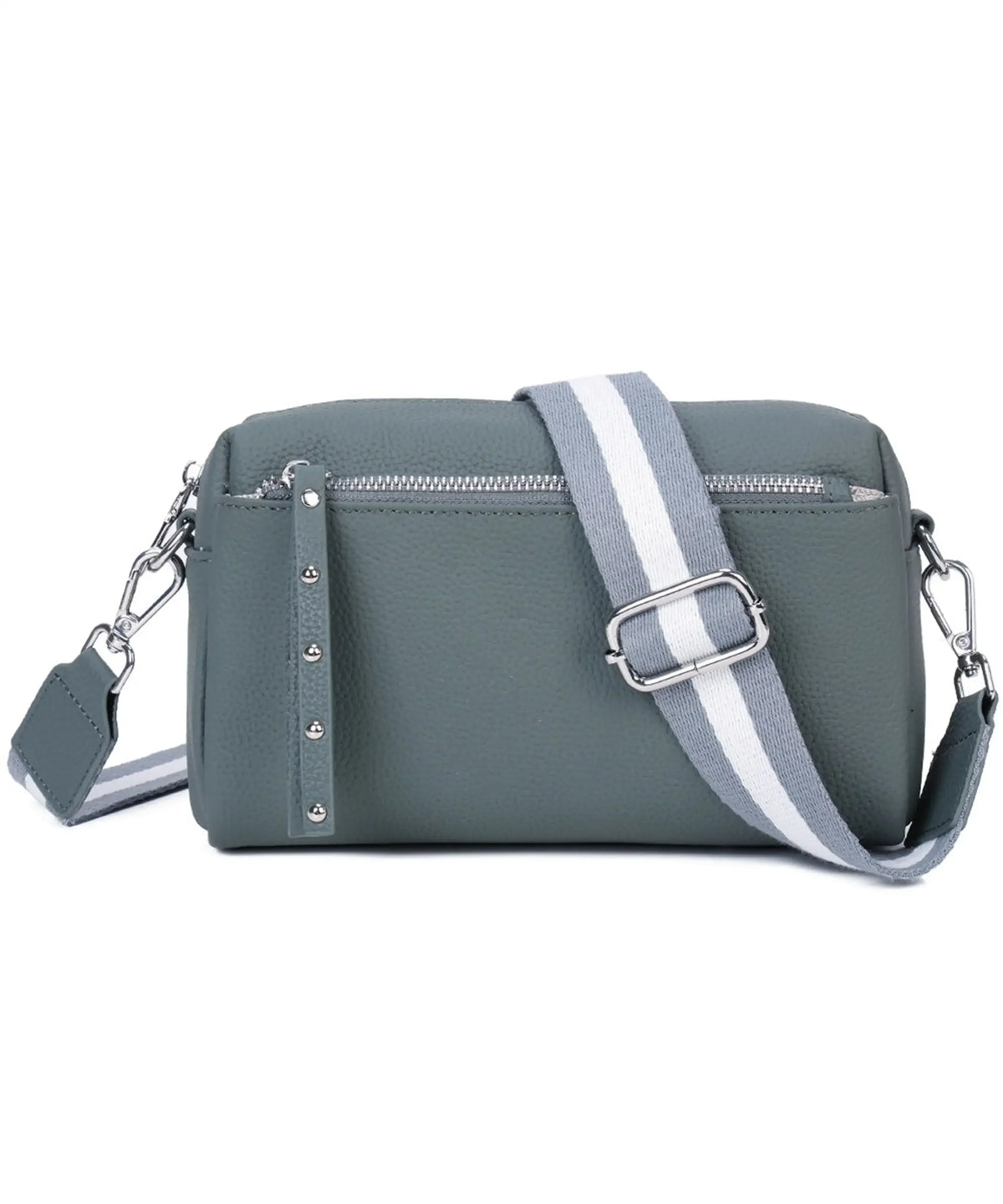 Metal Accents Genuine Leather Rectangular Crossbody Bag image 0
