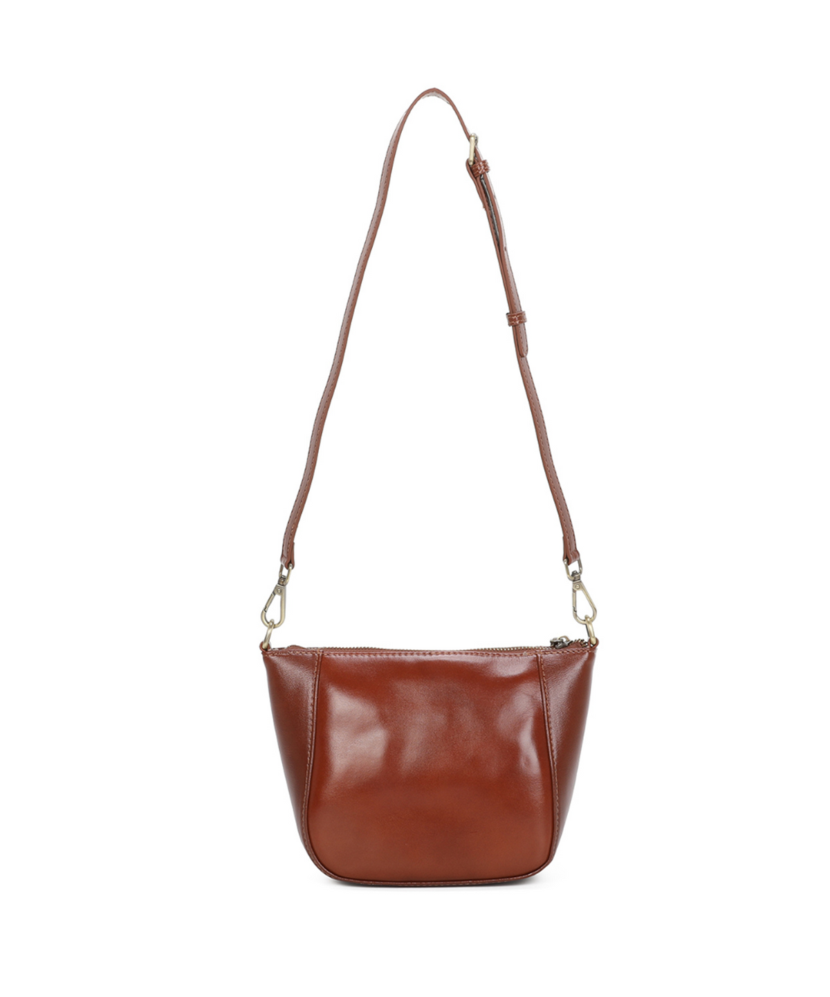 Adjustable Strap Sleek Genuine Leather Crossbody Bag image 3