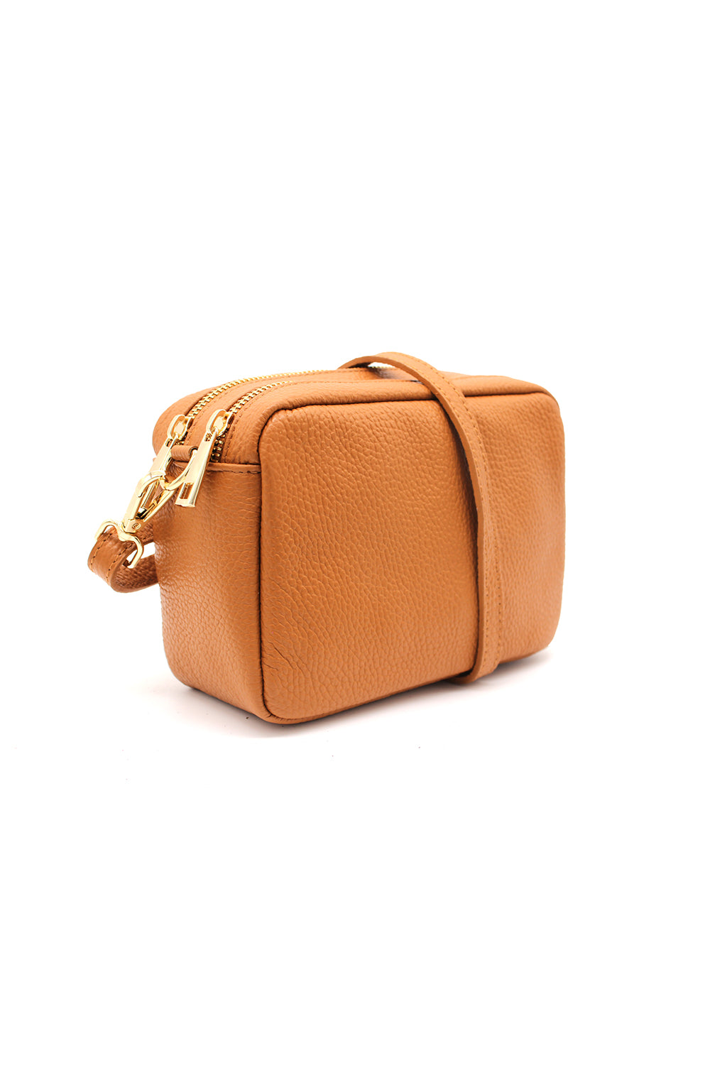 Italian Genuine Leather Crossbody Bag with Double Zipper Compartments image 14