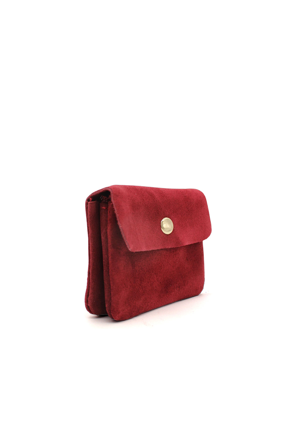 Compact Snap Button Slim Fit Italian Genuine Suede Purse image 20