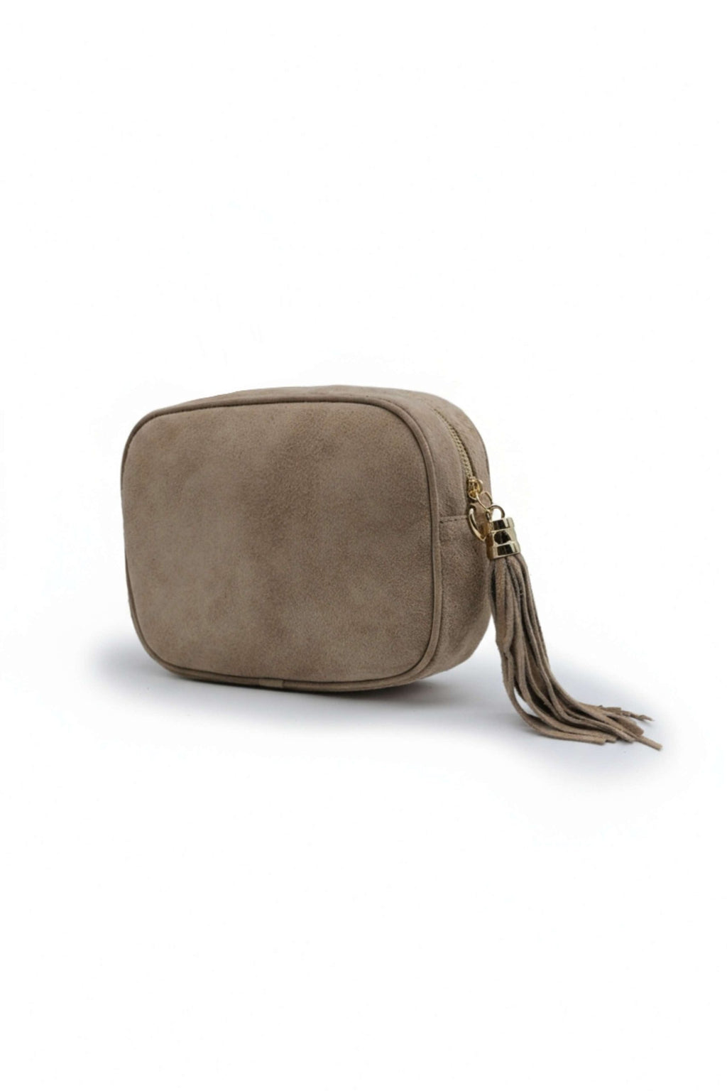 Genuine Italian Suede Leather Crossbody Bag with Tassel Zip image 13