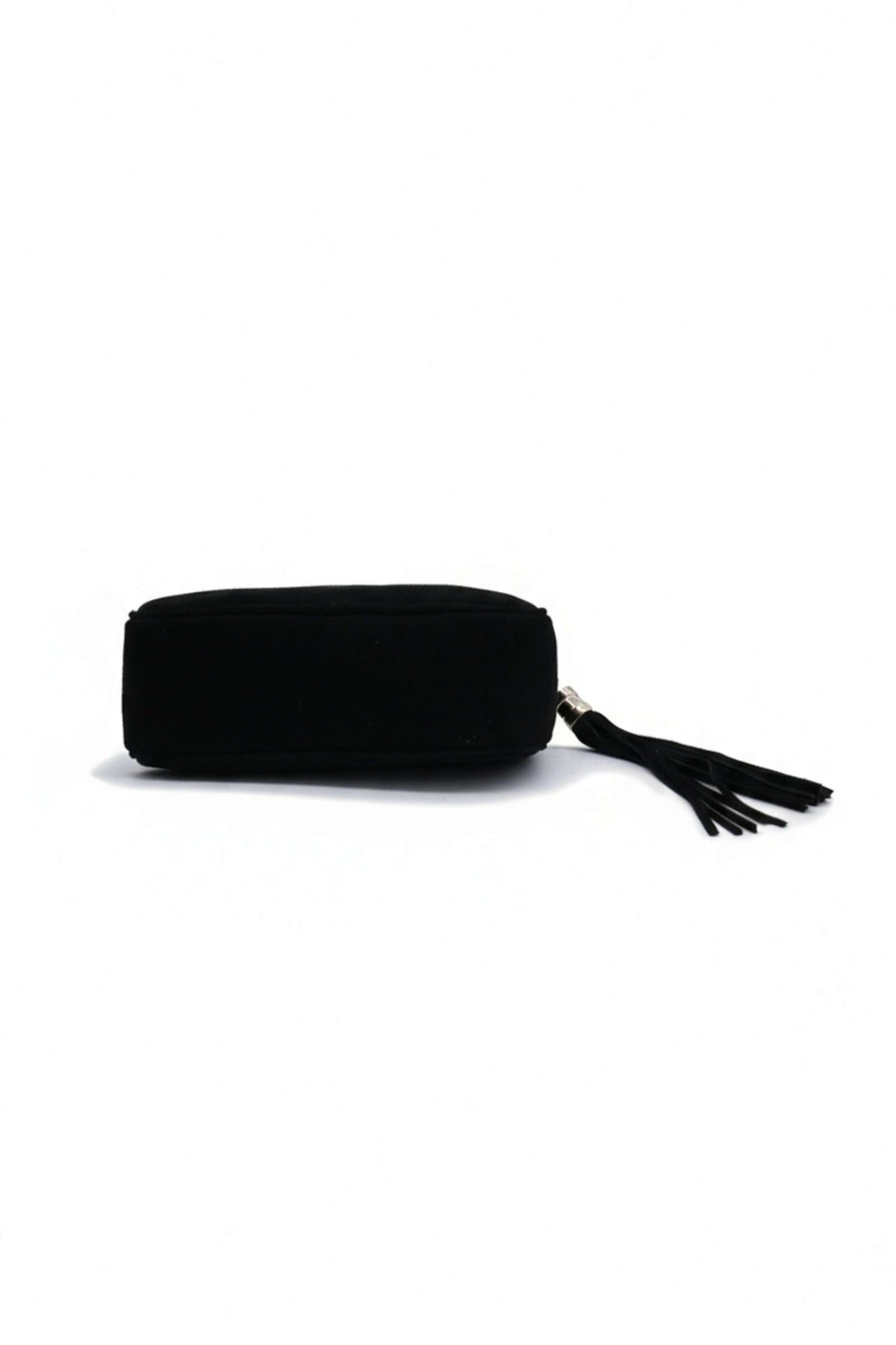 Genuine Italian Suede Leather Crossbody Bag with Tassel Zip image 8
