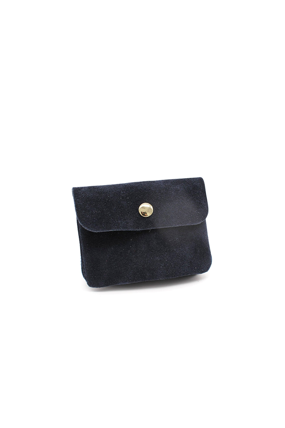 Compact Snap Button Slim Fit Italian Genuine Suede Purse image 6