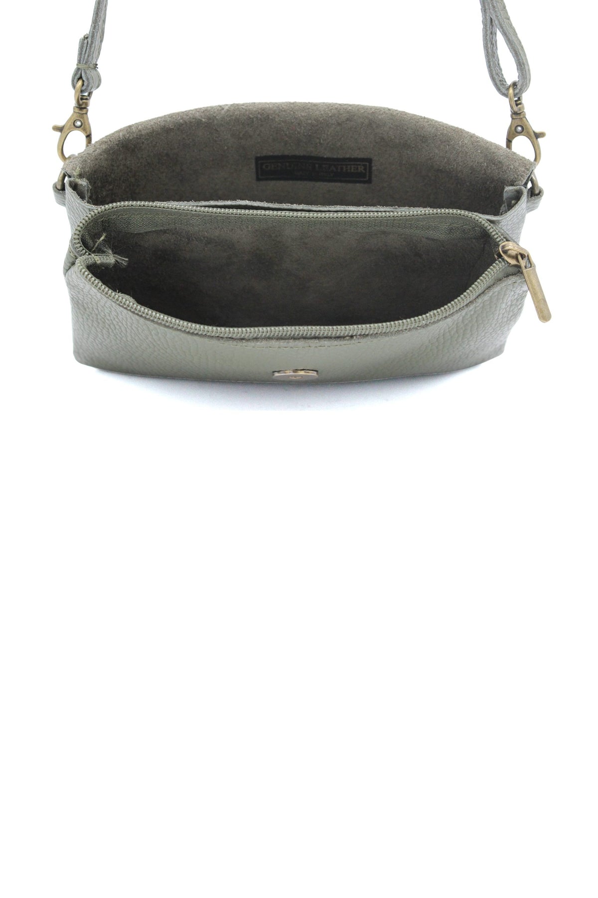Genuine Leather Small Crossbody Purse with Double Compartments image 9