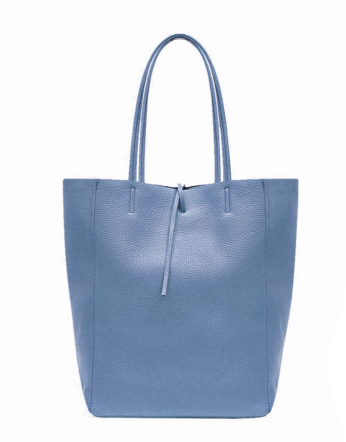 Soft Slouch Genuine Italian Leather Large Shopper Tie Closure Style Tote Handbag image 0