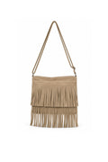 Genuine Italian Suede Fringe Crossbody Bag with Adjustable Strap image 7